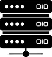 Illustration of Black Server Depicting Networking and Data Storage Concept vector