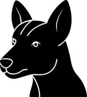 Illustration of Dog Silhouette Profile with Pointy Ears on Neutral Background vector