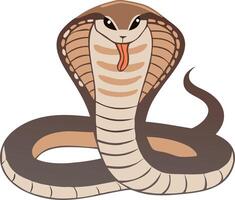 Illustration of Majestic Cobra with Hood Raised in Defensive Pose vector