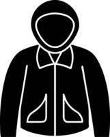 Illustration of Person in Winter Jacket with Hood Outline for Fashion Design vector