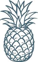Illustration of Pineapple Outline Design for Decorative and Culinary Use vector