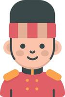 Illustration of Smiling Cartoon British Guard in Red Uniform vector