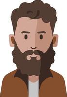 Illustration Young Bearded Man Minimalist Style Professional Avatar vector