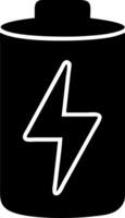of Battery with Lightning Bolt for Energy and Power Representation vector