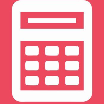 of White Calculator on Red Square for Finance and Education Use vector