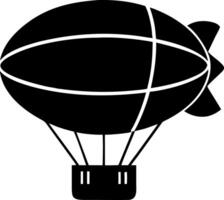 Silhouette Art of Airship with Basket Design for Travel and Adventure Themes vector