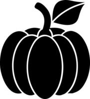 Silhouette Pumpkin with Leaf for Fall and Halloween Themes vector