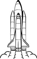 Space Shuttle Illustration in Launch Position for Technology and Science Projects vector