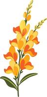 Vibrant Orange Yellow Flower Art Perfect for Design Projects vector