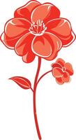 Vibrant Red Flower Illustration for Nature and Design Projects vector