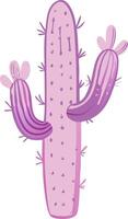 Vibrant Pink Cactus Illustration with Modern Floral Design vector