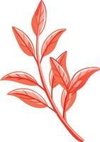 Vibrant Red Leaf Branch Illustration for Nature and Design Projects vector