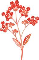 Vibrant Red Wildflower Blossom Illustration for Nature Design Projects vector