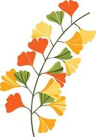 Vibrant Ginkgo Leaves Illustration in Autumn Colors for Design Projects vector