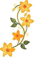 Vibrant Yellow Floral Vine Illustration for Nature and Design Themes vector