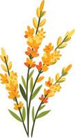 Vibrant Yellow and Orange Floral Illustration for Design Projects vector
