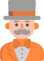 Vintage Gentleman in Orange Suit with Bow Tie and Top Hat Art vector