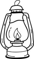Vintage Oil Lantern Illustration Rustic Lighting Design vector
