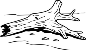 Weathered Driftwood Sketch Illustration for Nature and Art Projects vector