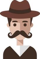 Vintage Gentleman Illustration with Hat and Mustache vector