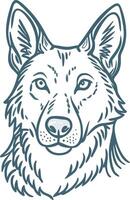 Wolf Face Detailed Line Art Illustration for Design and Print Projects vector