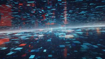 A dynamic showcasing an abstract digital design with pixel noise and glitch effects. The visual disturbance and damage elements create a futuristic, edgy aesthetic, perfect for experimental projects. video