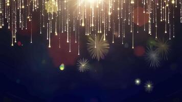 A magical with shimmering colorful particles and star rain, creating a festive atmosphere for New Year and Christmas celebrations. Perfect for holiday themed content video