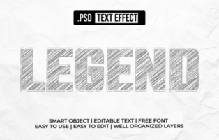 Sketch Hand Drawn Text Effect psd