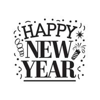 Happy new year lettering on a white background vector