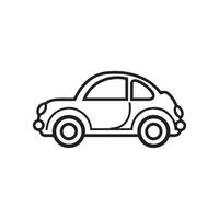 A car icon in a line drawing on a white background vector