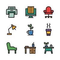 Office and home office icons set vector