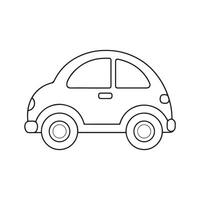 A small car is outlined in black and white vector