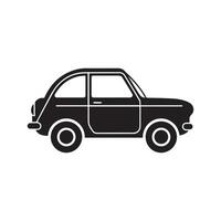 A black and white illustration of a small car vector