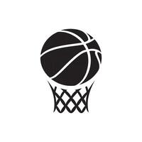 Basketball ball in the net illustration vector