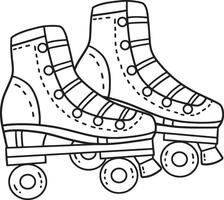 Roller Skate Isolated Coloring Page for Kids vector