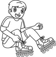 Inline Skater Wearing Skating Shoes Isolated vector