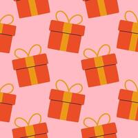 Present box Christmas seamless pattern design for wallpaper, fabric, notebook, greeting card, wrapping paper vector
