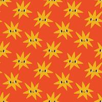 A pattern with yellow stars on an orange background vector
