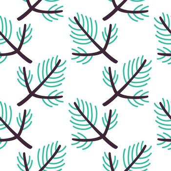 A pattern with green and blue branches vector