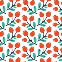 Berry branch Christmas seamless pattern design for wallpaper, fabric, notebook, greeting card, wrapping paper vector