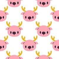 Reindeer Christmas seamless pattern design for wallpaper, fabric, notebook, greeting card, wrapping paper vector
