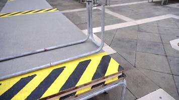 Special paths for pedestrians put on ground surface at flood video