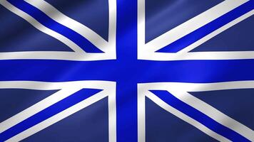Bright multi colored flashing and changing British flag video