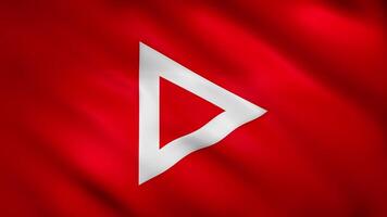 Triangle with white Outline forward symbol on bright red video