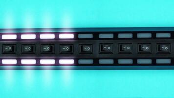 Buttons switch on lights on long universal serial bus cord video
