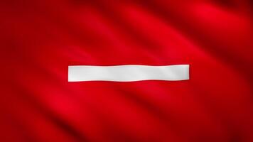White dash on bright red background waving in soft wind video
