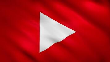 White triangle symbol Play on bright red background video