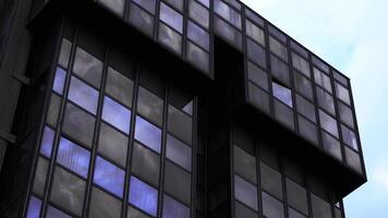 Building masterpiece with reflecting changing color windows video