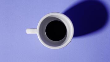 White porcelain cup fills and empties with black coffee video