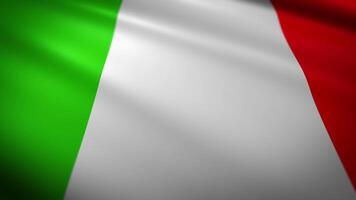 National flag of Italy with green white and red closeup video
